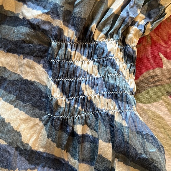 BANANA REPUBLIC Size 14 100% Crinkle Silk Ocean Beach Waves Tankdress $149 NEW - Picture 14 of 16